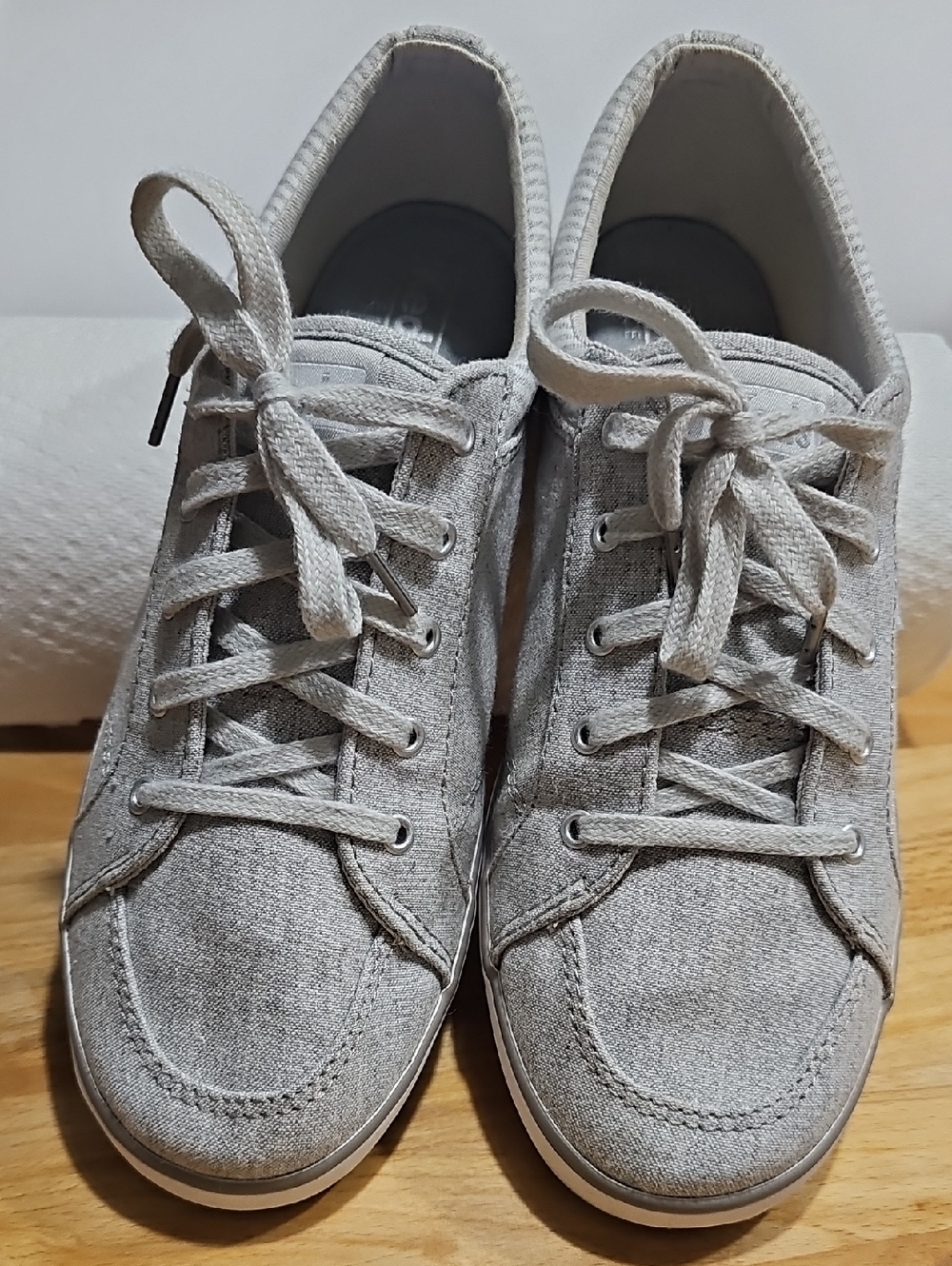 Keds Light Gray Canvas Lace-Up Sneakers
